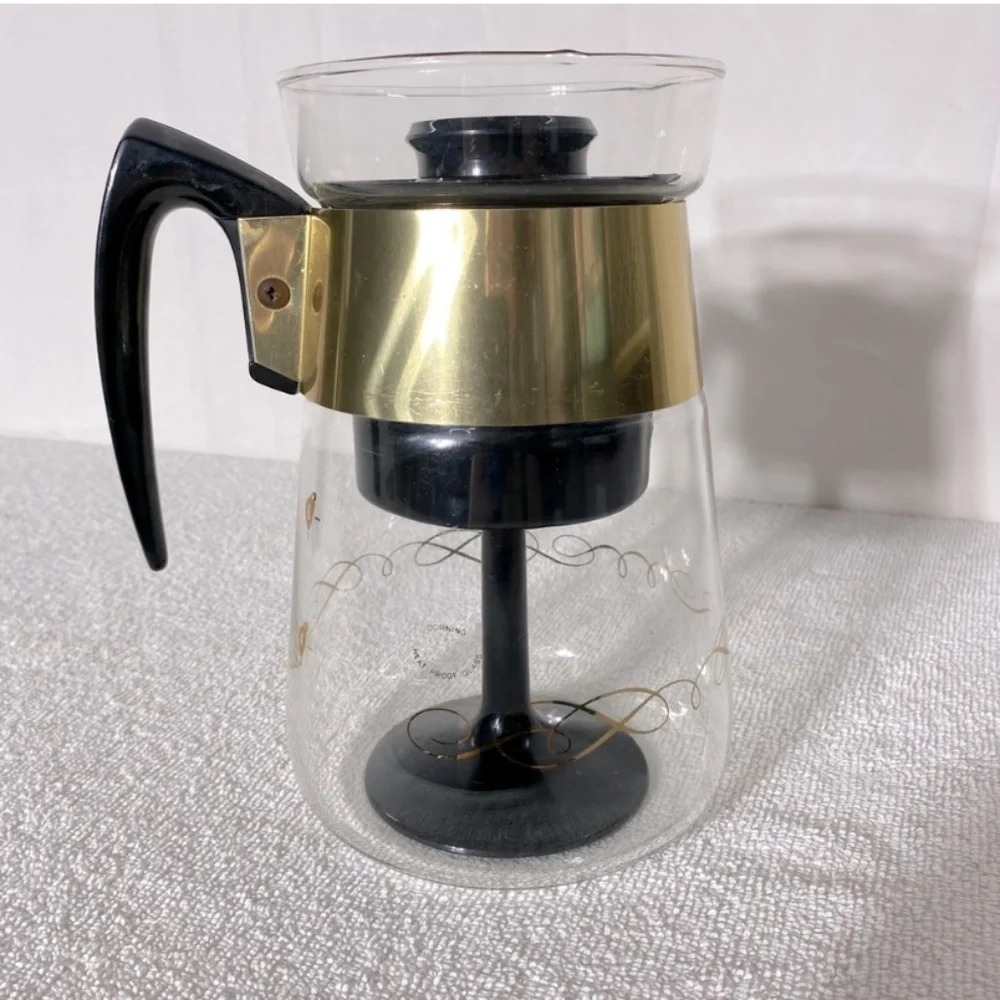 Vintage 1960’s Corning Glass Heat Resistant Glass  6 Cup Percolator